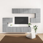 Meuble TV Mural Moderne Effet Béton - 8 Pièces-Mon Meuble TV-Sonoma gris-60 cm-10-17