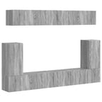 Meuble TV Mural Suspendu Design Finition Gris Sonoma - 5 Pièces-Mon Meuble TV-1