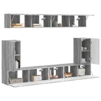 Meuble TV Mural Suspendu Design Finition Gris Sonoma - 5 Pièces-Mon Meuble TV-3