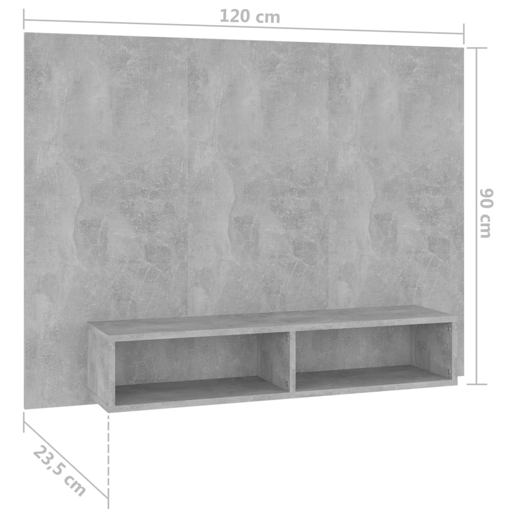 Meuble TV Mural Suspendu Effet Béton - 120 cm-Mon Meuble TV-Chêne sonoma-120 cm-1-7