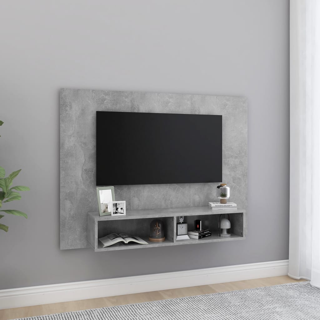 Meuble TV Mural Suspendu Effet Béton - 120 cm-Mon Meuble TV-Gris béton-120 cm-1-1
