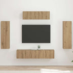 Meuble TV Mural XXL Couleur Gris Sonoma - 5 Pièces-Mon Meuble TV-Chêne artisanal-21