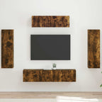 Meuble TV Mural XXL Couleur Gris Sonoma - 5 Pièces-Mon Meuble TV-Chêne fumé-19