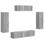 Meuble TV Mural XXL Couleur Gris Sonoma - 5 Pièces-Mon Meuble TV-Gris béton-1