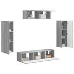 Meuble TV Mural XXL Couleur Gris Sonoma - 5 Pièces-Mon Meuble TV-Gris béton-3