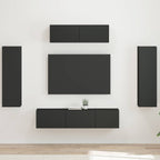 Meuble TV Mural XXL Couleur Gris Sonoma - 5 Pièces-Mon Meuble TV-Noir-15