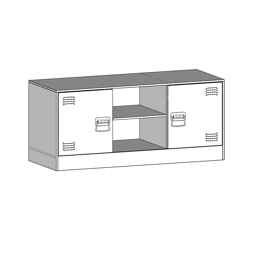 Meuble TV Noir Anthracite en Acier - 99 cm-Mon Meuble TV-Anthracite-1-11