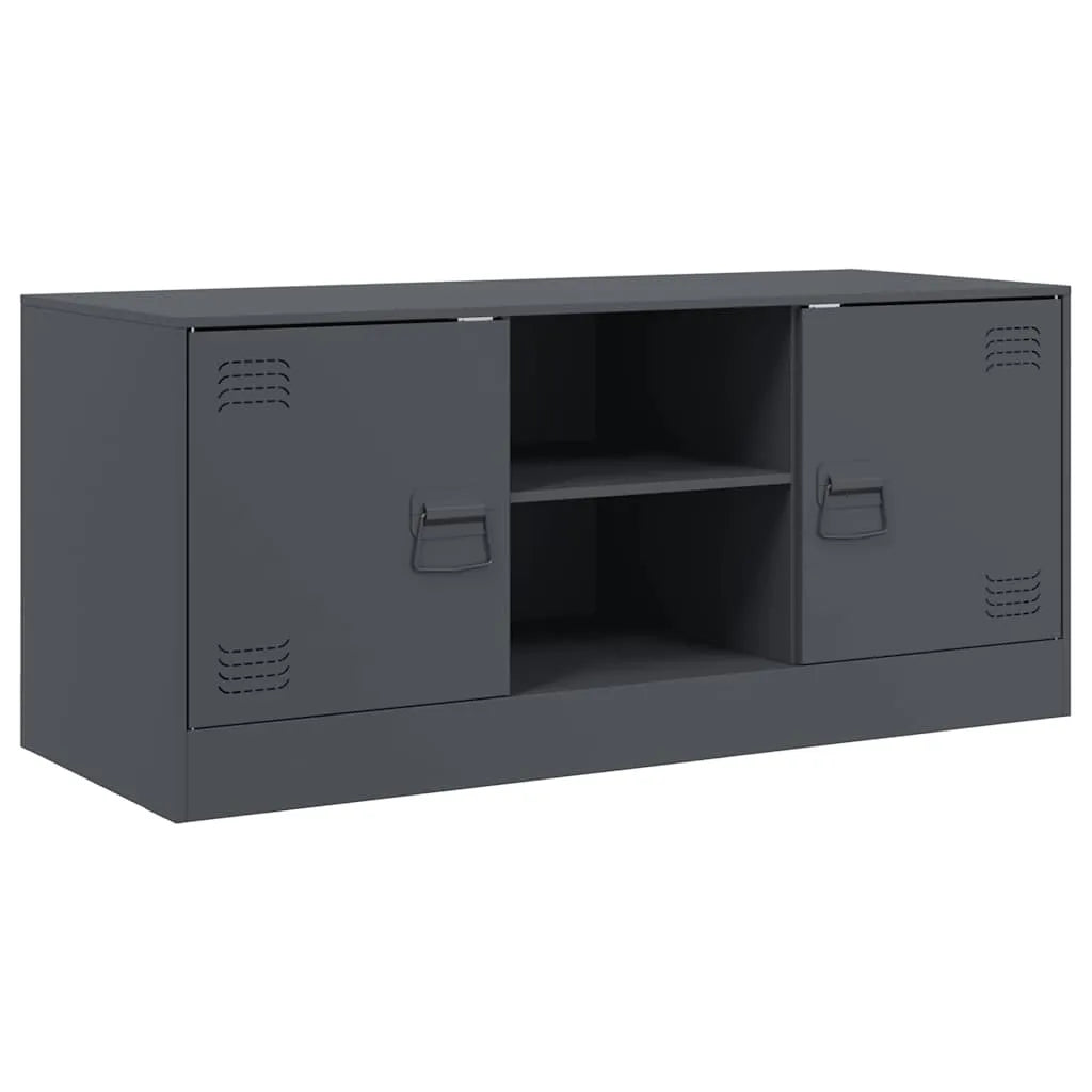 Meuble TV Noir Anthracite en Acier - 99 cm-Mon Meuble TV-Anthracite-1-2