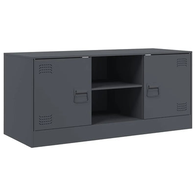 Meuble TV Noir Anthracite en Acier - 99 cm