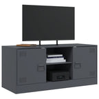 Meuble TV Noir Anthracite en Acier - 99 cm-Mon Meuble TV-Anthracite-1-4