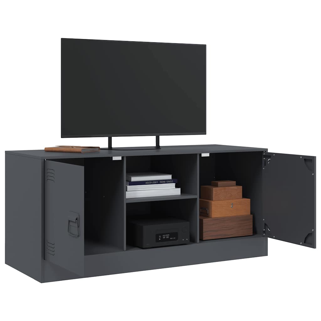 Meuble TV Noir Anthracite en Acier - 99 cm-Mon Meuble TV-Anthracite-1-5