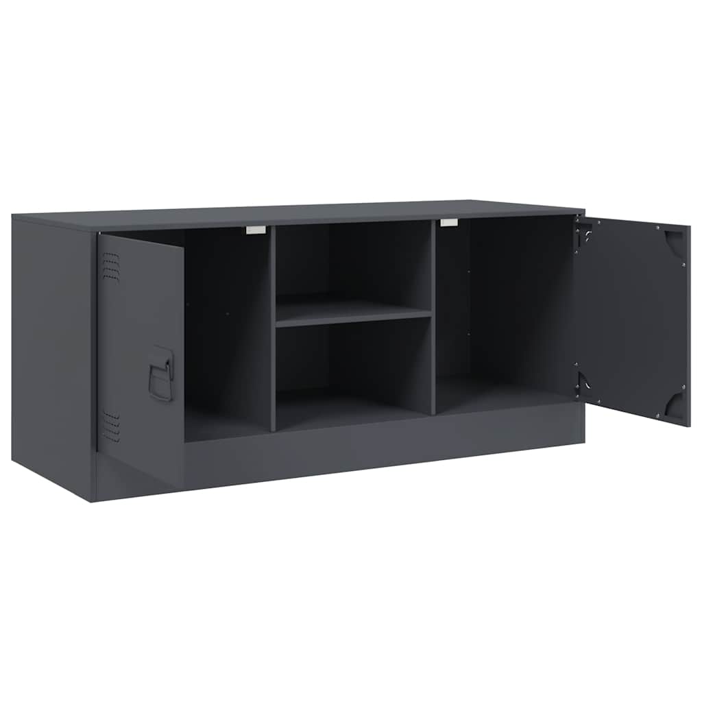 Meuble TV Noir Anthracite en Acier - 99 cm-Mon Meuble TV-Anthracite-1-7