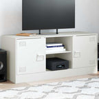 Meuble TV Noir Anthracite en Acier - 99 cm-Mon Meuble TV-Blanc-1-13
