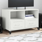 Meuble TV Noir avec Rangement en Acier - 68 cm-Mon Meuble TV-Blanc-1-15