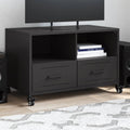 Meuble TV Noir avec Rangement en Acier - 68 cm-Mon Meuble TV-Noir-1-1