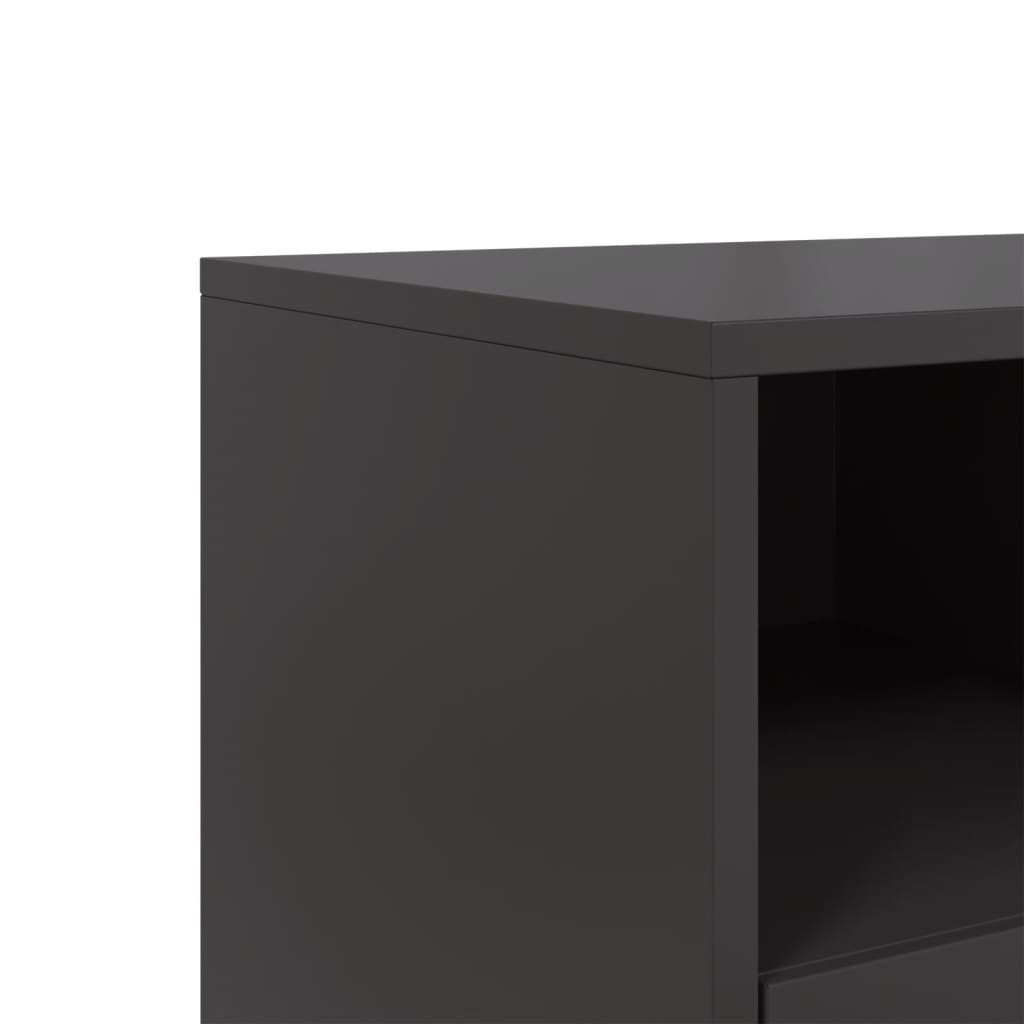 Meuble TV Noir avec Rangement en Acier - 68 cm-Mon Meuble TV-Noir-1-10