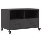Meuble TV Noir avec Rangement en Acier - 68 cm-Mon Meuble TV-Noir-1-2