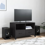 Meuble TV Noir avec Rangement en Acier - 68 cm-Mon Meuble TV-Noir-1-3