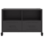 Meuble TV Noir avec Rangement en Acier - 68 cm-Mon Meuble TV-Noir-1-6