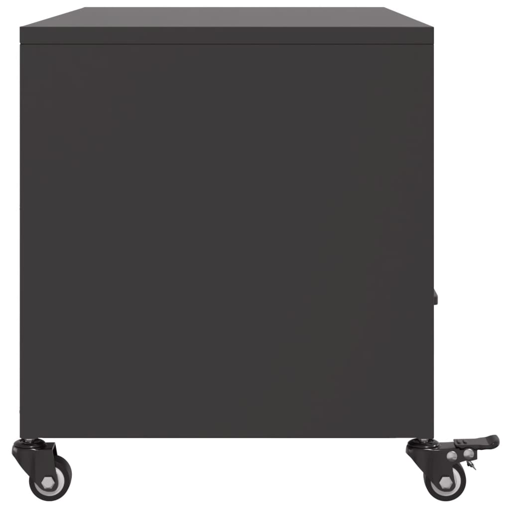 Meuble TV Noir avec Rangement en Acier - 68 cm-Mon Meuble TV-Noir-1-7