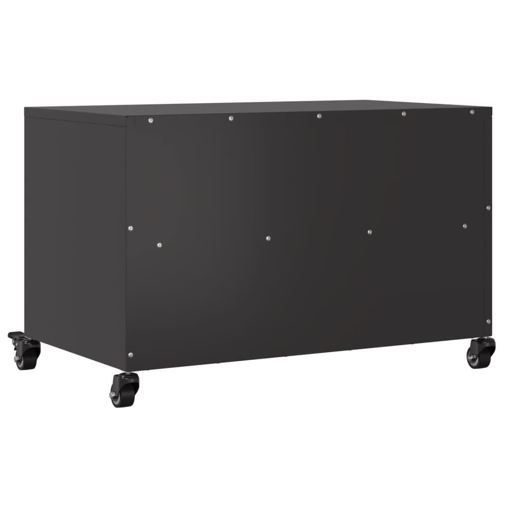 Meuble TV Noir avec Rangement en Acier - 68 cm-Mon Meuble TV-Noir-1-8