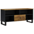 Meuble TV Noir Bas en Manguier Massif - 100 cm-Mon Meuble TV-Multicolore-1-2
