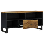 Meuble TV Noir Bas en Manguier Massif - 100 cm-Mon Meuble TV-Multicolore-1-3