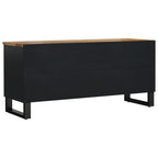 Meuble TV Noir Bas en Manguier Massif - 100 cm-Mon Meuble TV-Multicolore-1-5