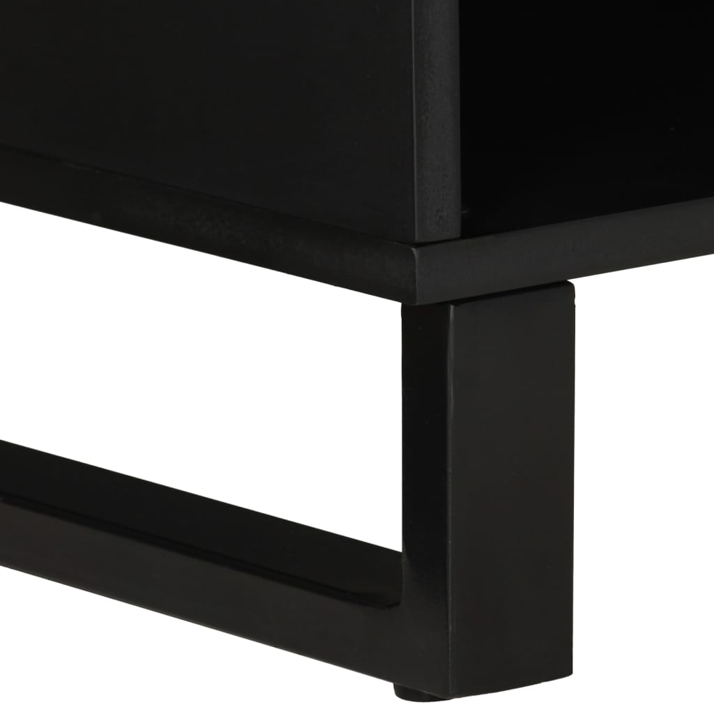 Meuble TV Noir Bas en Manguier Massif - 100 cm-Mon Meuble TV-Multicolore-1-7