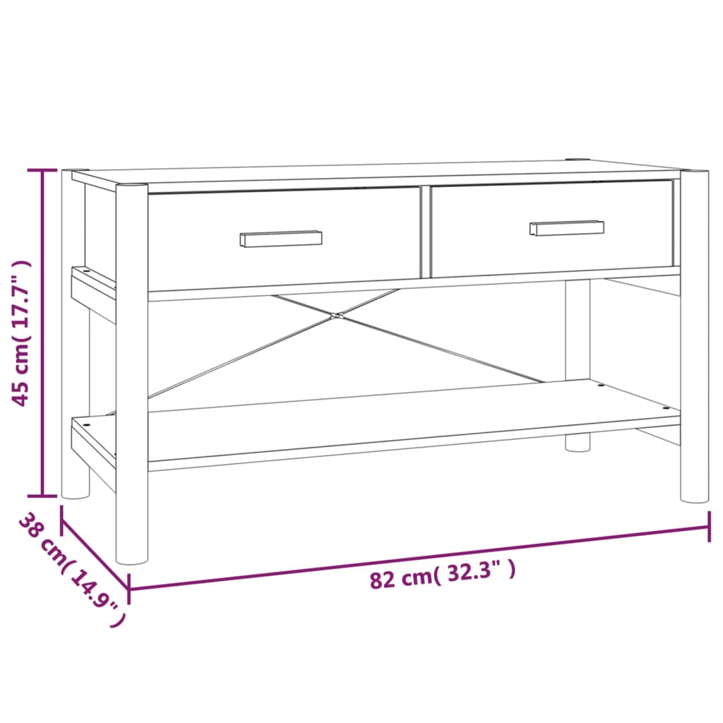 Meuble TV Noir Design et Pin Massif - 82 cm-Mon Meuble TV-Noir-1-10