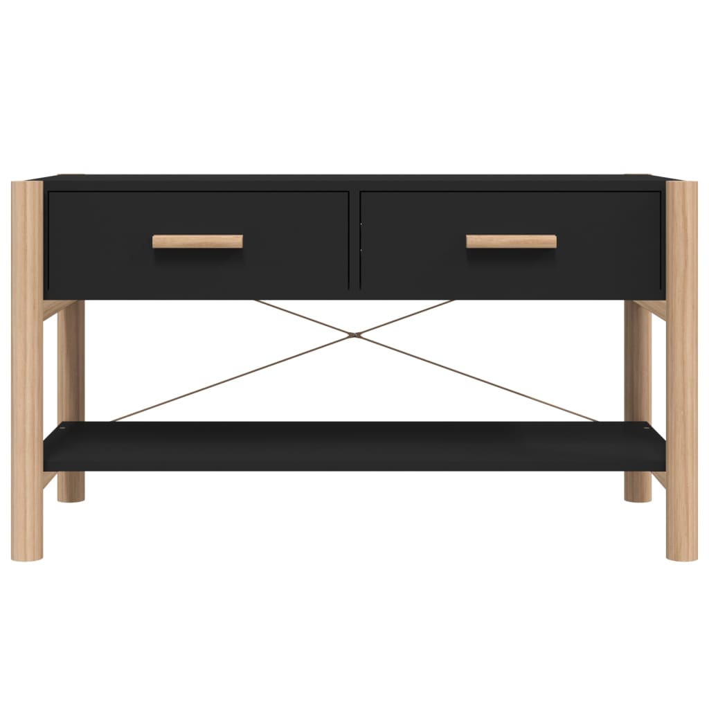 Meuble TV Noir Design et Pin Massif - 82 cm-Mon Meuble TV-Noir-1-5