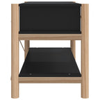 Meuble TV Noir Design et Pin Massif - 82 cm-Mon Meuble TV-Noir-1-6
