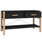 Meuble TV Noir Design et Pin Massif - 82 cm-Mon Meuble TV-Noir-1-7