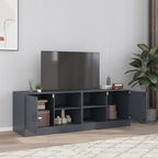 Meuble TV Noir en Acier - 67 cm-Mon Meuble TV-Anthracite-2-18