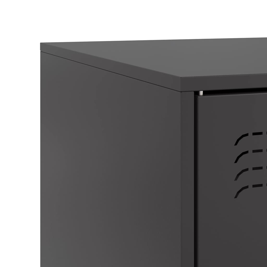 Meuble TV Noir en Acier - 67 cm-Mon Meuble TV-Blanc-1-10
