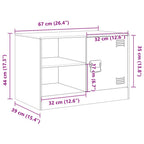 Meuble TV Noir en Acier - 67 cm-Mon Meuble TV-Blanc-1-12