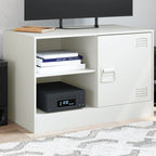 Meuble TV Noir en Acier - 67 cm-Mon Meuble TV-Blanc-1-13