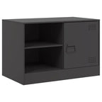 Meuble TV Noir en Acier - 67 cm-Mon Meuble TV-Blanc-1-2