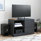 Meuble TV Noir en Acier - 67 cm-Mon Meuble TV-Blanc-1-3