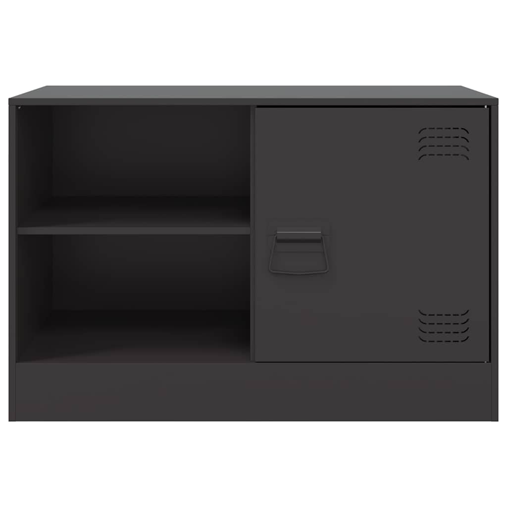 Meuble TV Noir en Acier - 67 cm-Mon Meuble TV-Blanc-1-6