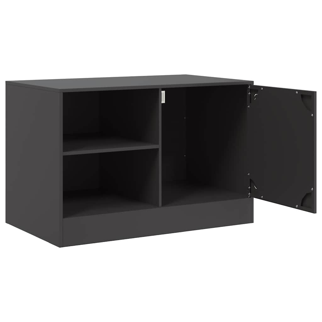 Meuble TV Noir en Acier - 67 cm-Mon Meuble TV-Blanc-1-7