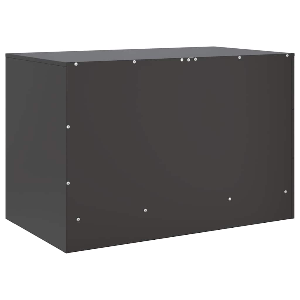 Meuble TV Noir en Acier - 67 cm-Mon Meuble TV-Blanc-1-9