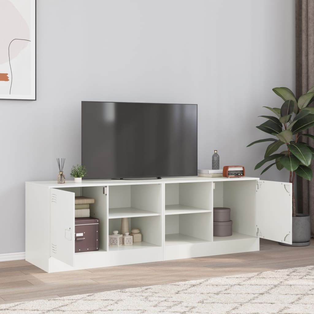 Meuble TV Noir en Acier - 67 cm-Mon Meuble TV-Blanc-2-23