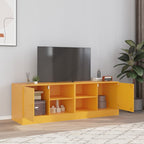 Meuble TV Noir en Acier - 67 cm-Mon Meuble TV-jaune moutarde-2-21