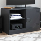 Meuble TV Noir en Acier - 67 cm-Mon Meuble TV-Noir-1-1