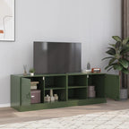 Meuble TV Noir en Acier - 67 cm-Mon Meuble TV-Vert olive-2-22