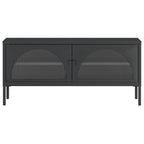 Meuble TV Noir en Verre Cannelé et Acier - 105 cm-Mon Meuble TV-5