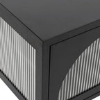 Meuble TV Noir en Verre Cannelé et Acier - 105 cm-Mon Meuble TV-8
