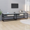 Meuble TV Noir en Verre Effet Marbre - 180 cm-Mon Meuble TV-Noir et marbre blanc-160 cm-1-14