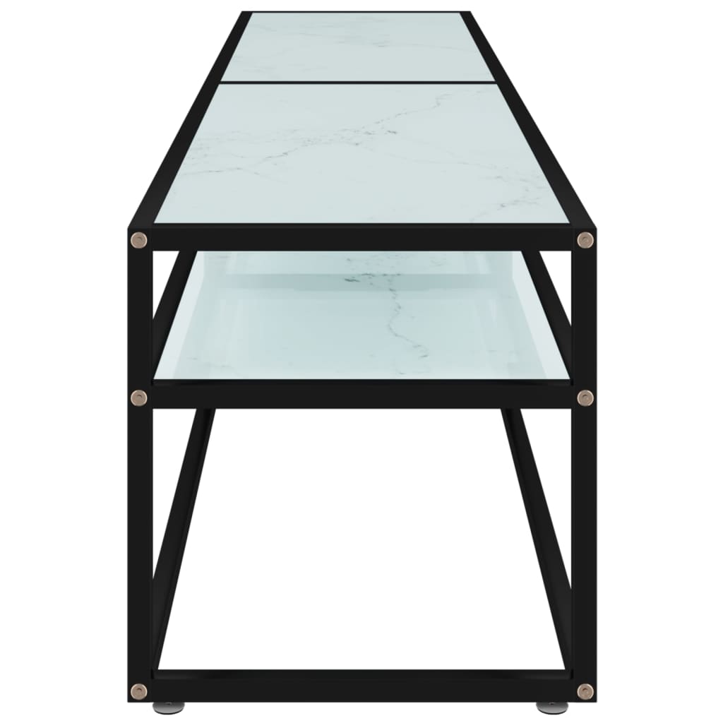 Meuble TV Noir en Verre Effet Marbre - 180 cm-Mon Meuble TV-Noir et marbre noir-160 cm-1-4